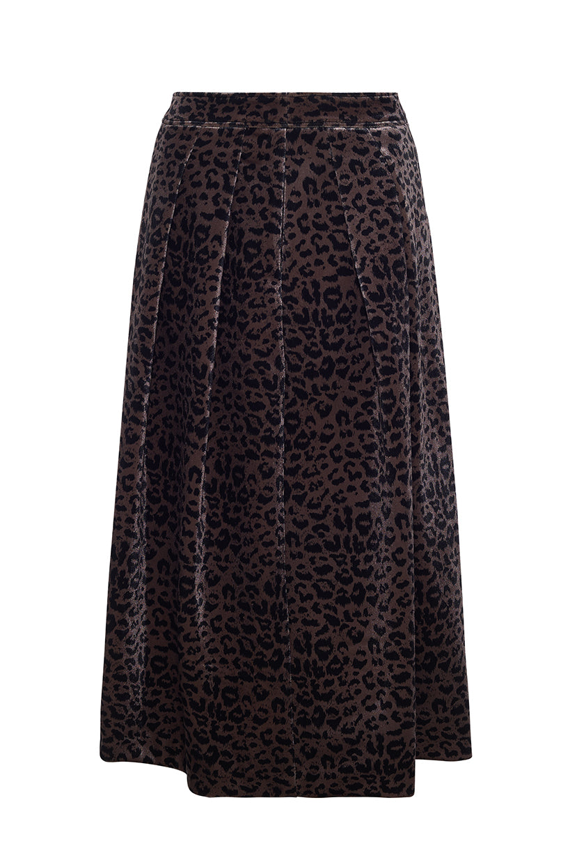 The Blythe Velvet Midi Skirt | Animal Print