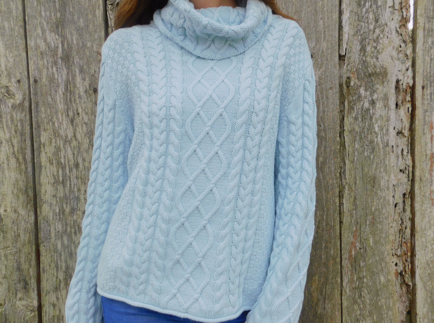 The Geneva Cowl Neck Sweater | Frost Blue