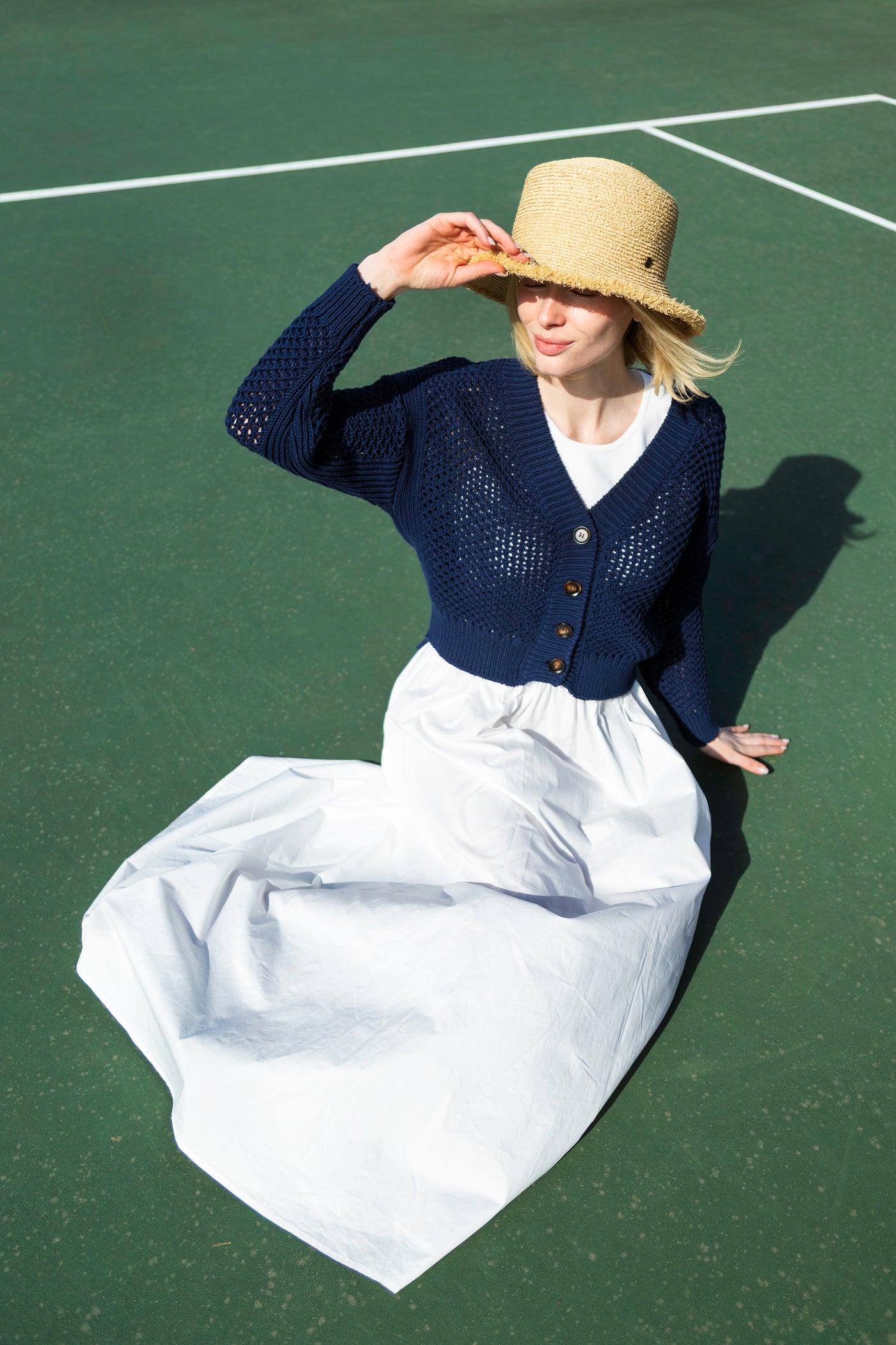 The Betty Open Weave Cardigan | Navy