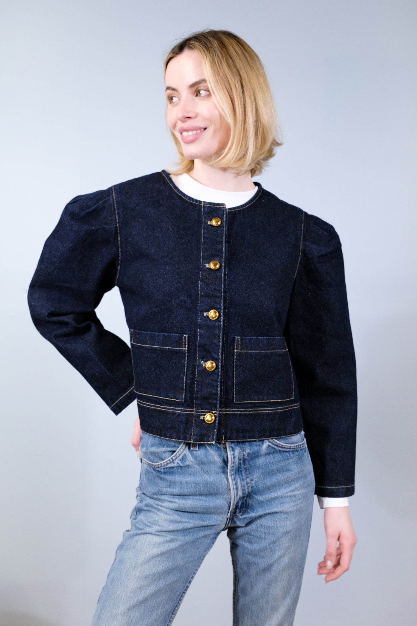 The Grace Blue Denim Jacket | Blue Denim