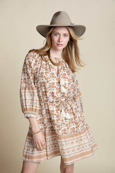 The Taylor Cotton Voile Dress | Mocha Print