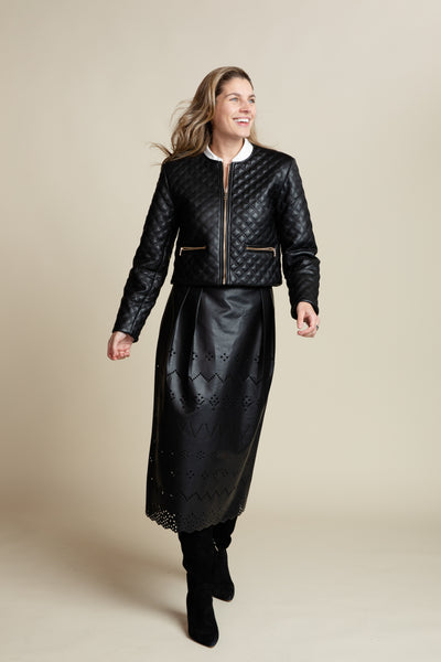The Bentley Leather Quilted Jacket | Black