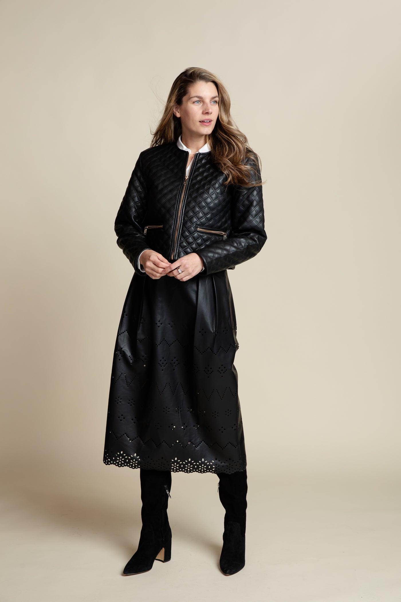 The Bentley Leather Quilted Jacket | Black