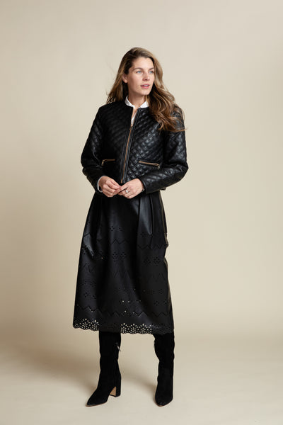 The Bentley Leather Quilted Jacket | Black