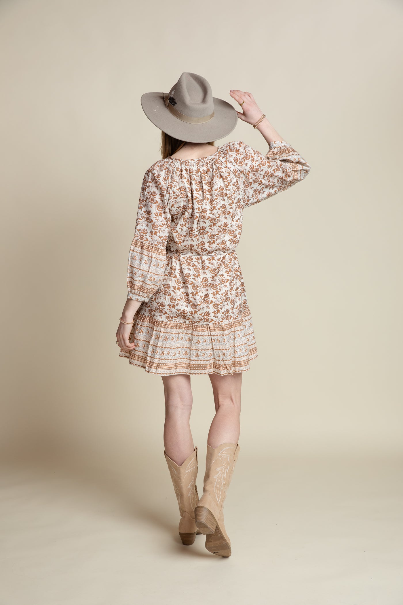 The Taylor Cotton Voile Dress | Mocha Print