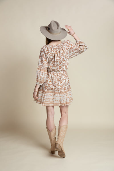 The Taylor Cotton Voile Dress | Mocha Print