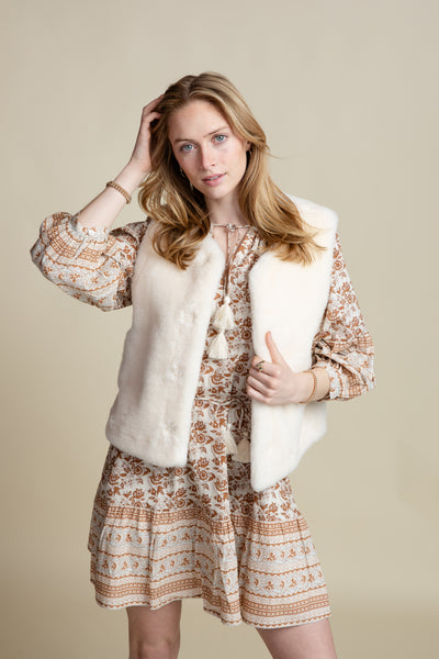 The Poppy Shearling Vest | Cream