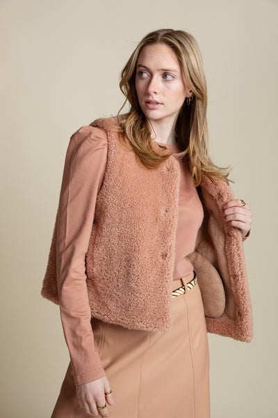 The Poppy Shearling Vest | Mocha