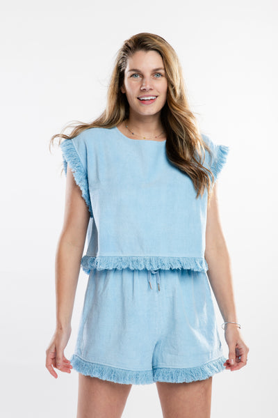 The Posey Cropped T-Shirt | Sky