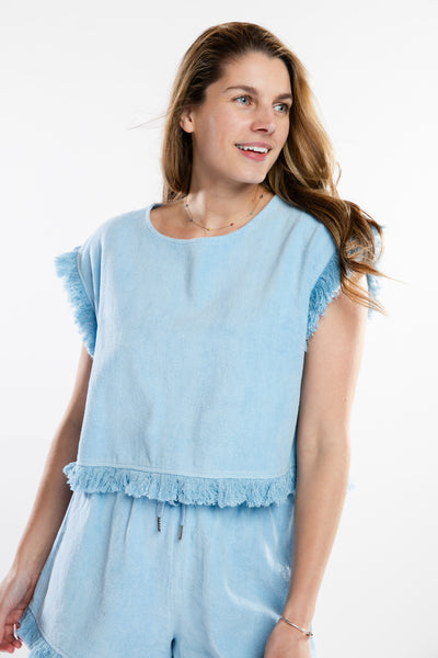 The Posey Cropped T-Shirt | Sky
