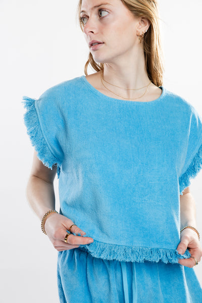 The Posey Cropped T-Shirt | Aqua