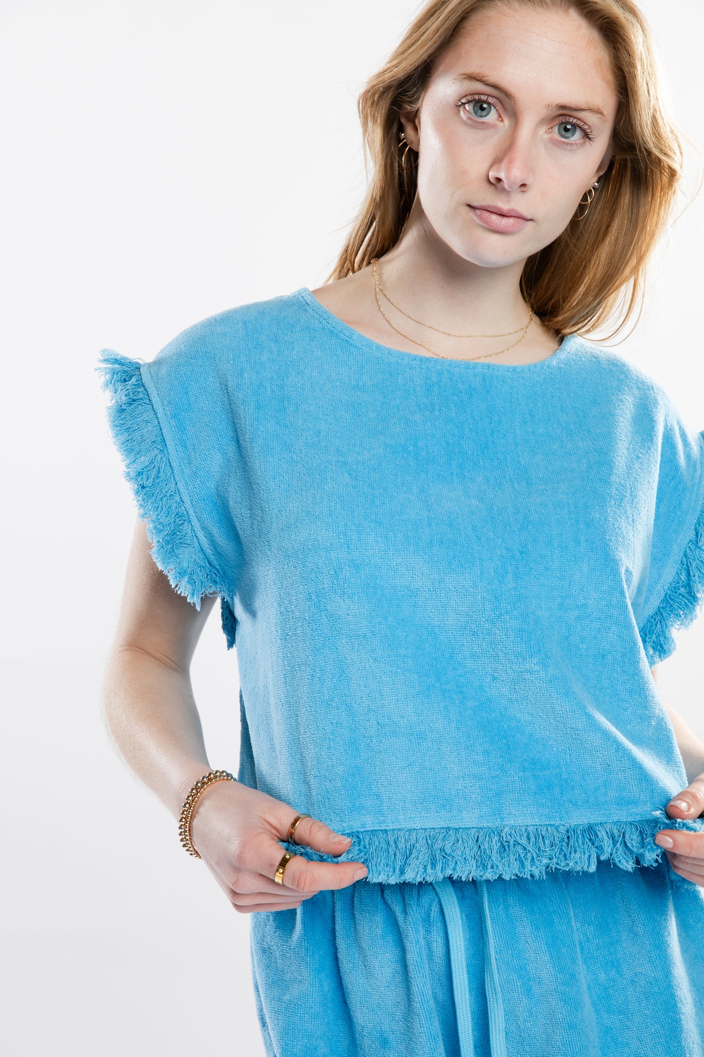 The Posey Cropped T-Shirt | Aqua