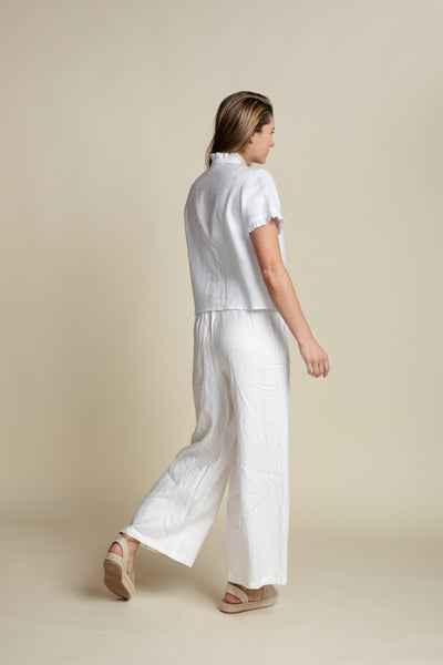 The Lilian Linen Pant | White