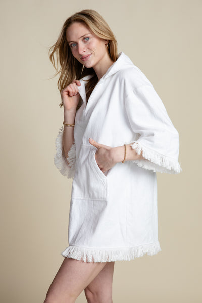 The Bailey Hooded Pullover | White