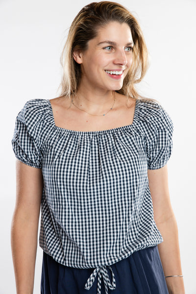 The Maddie Top | Navy Check
