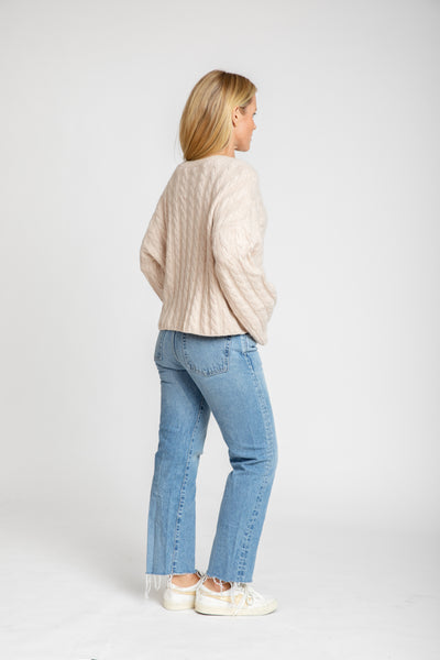 The Sadie Bell Sleeve Crew Sweater | Oatmeal