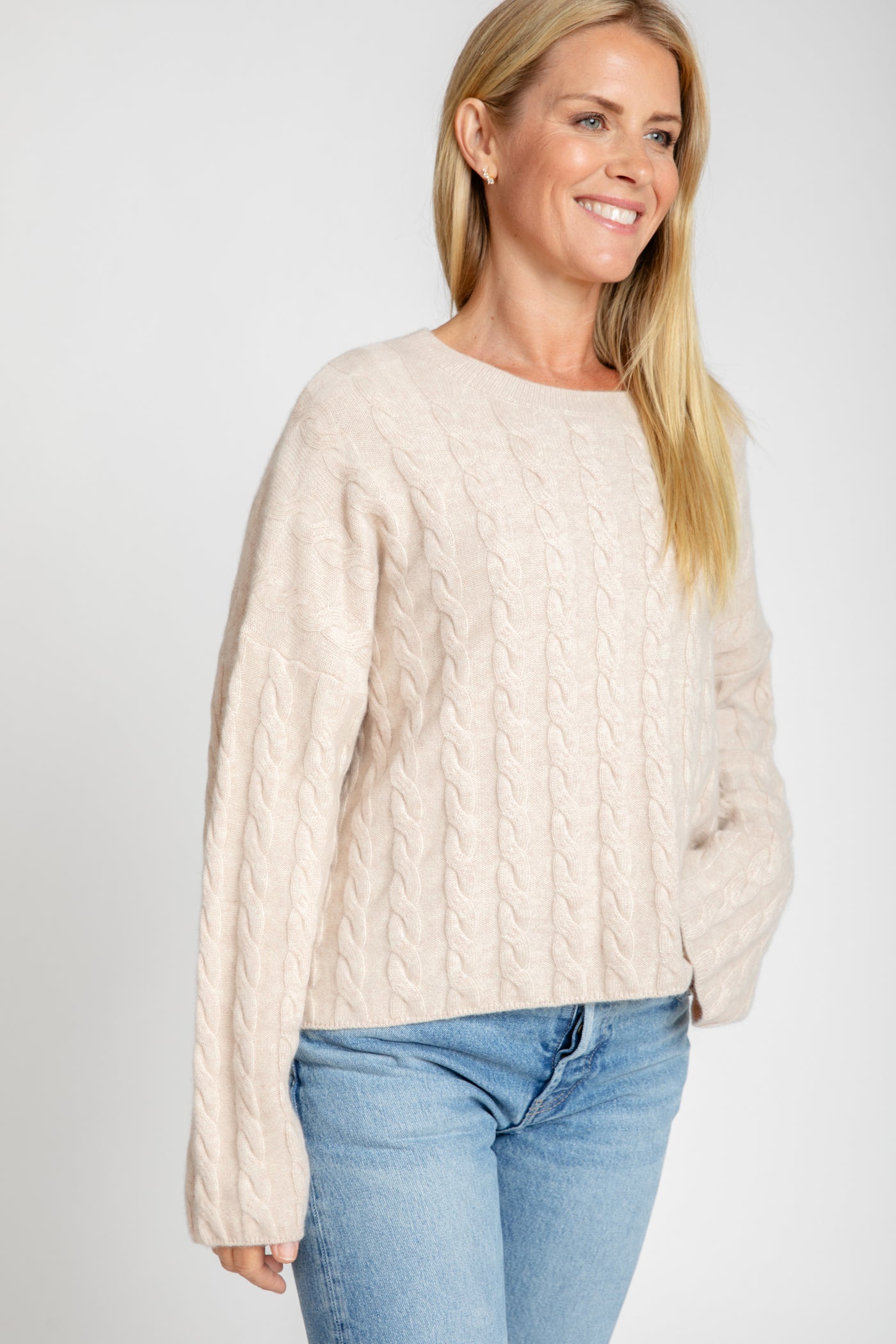 The Sadie Bell Sleeve Crew Sweater | Oatmeal