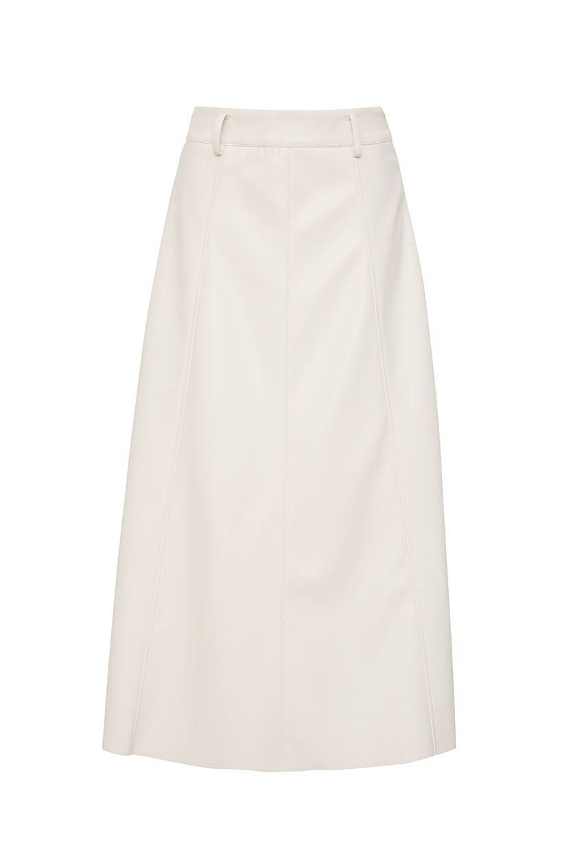 The Eve Leather Skirt | Cream