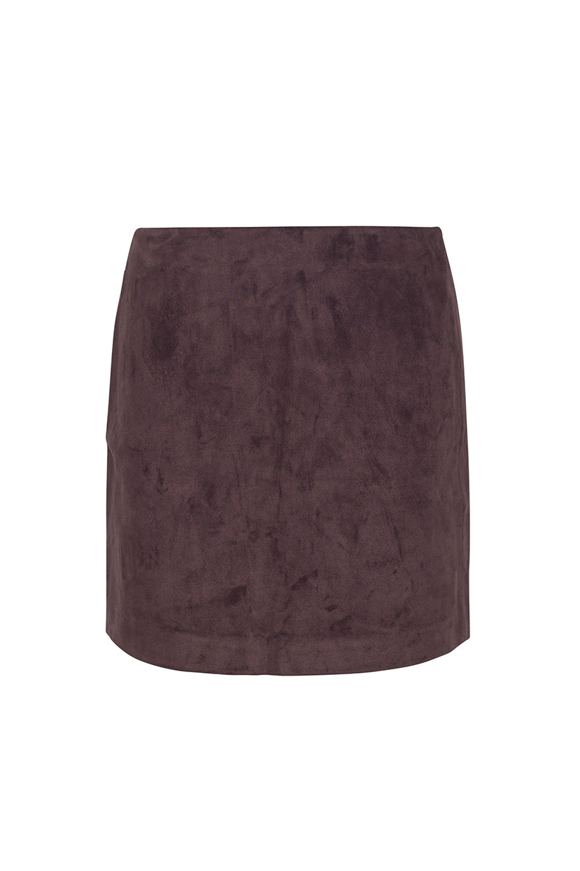 The Halle Suede Mini Skirt | Chocolate
