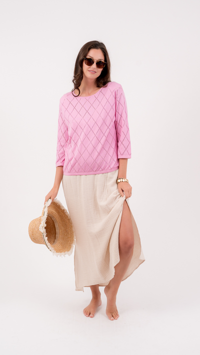 The Diamond Open Weave | Azalea