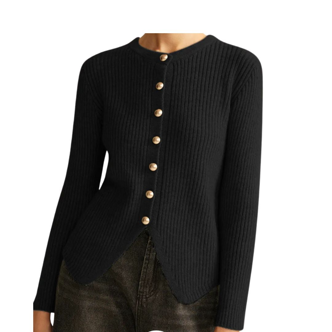 The Lena Button Cardigan | Black
