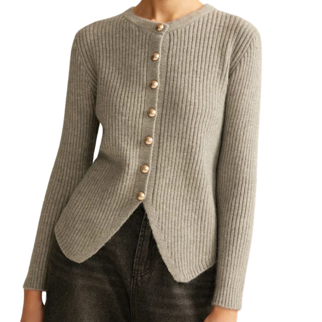 The Lena Button Cardigan | Gray