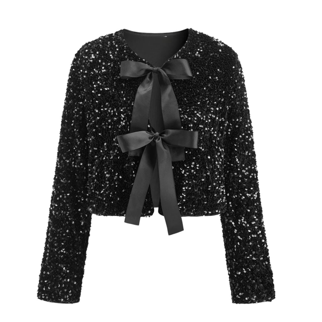The Britt Sequin Jacket | Black