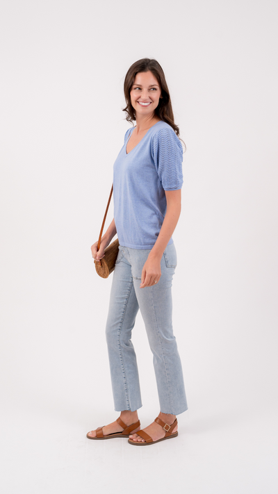 The Caroline V-Neck | Sky