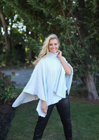 The Perry Poncho | Frost Blue